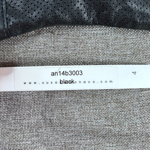 Susana Monaco 100% Lambs Leather Pencil Dress Women's 4 Black Party NWT - Picture 10 of 15